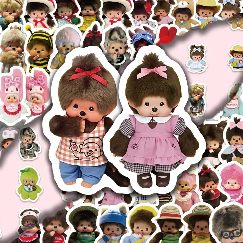 80 pçs kawaii anime para monqiqi adesivos dos desenhos animados decalques de vedação à prova dwaterproof água diy scrapbooking papelaria bonito adesivo presentes