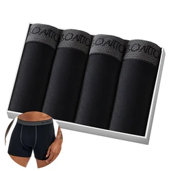 4pcs Cotton Men's Panties Sexy Boxers For Man Trunk High Quality Mens Boxer Underwear Family Male Underpants Gift Calecon