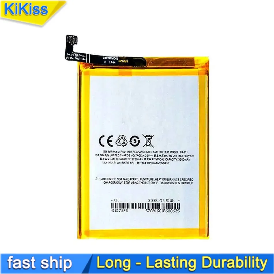 

BA811 Premium Replacement High Compatibility Mobile Phone Battery 3230mAh For Meizu Meilan 6T m6T M811H M811Q