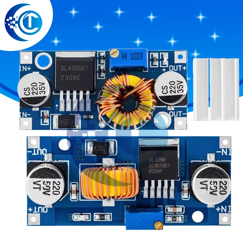XL4005/XL4015 5A 75W DC-DC Step-Down Module – 4-38V to 1.25-36V Adjustable for LED/Lithium Charging