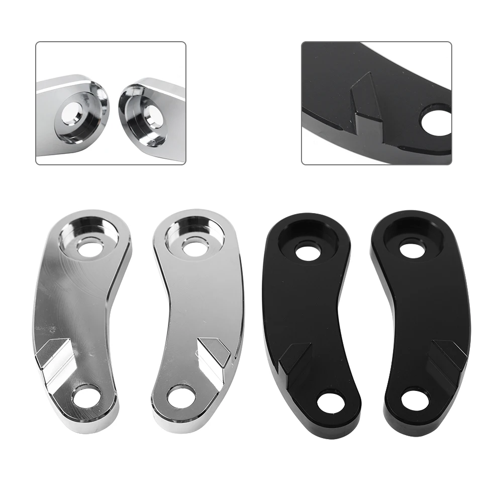 1 Pair Front Turn Signal Mount Bracket Relocation Kit Aluminum Black/Chrome For Harley Softail Bad Boy Springer FXSTSB FXSTS