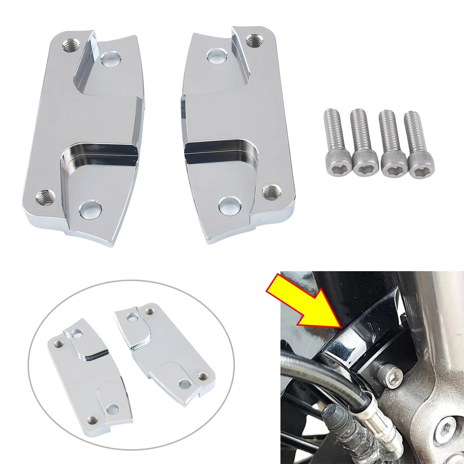 Chrome 21 Inch Front Fender Riser Relocator Mount Kit For Harley Electra Street Glide Road King CVO