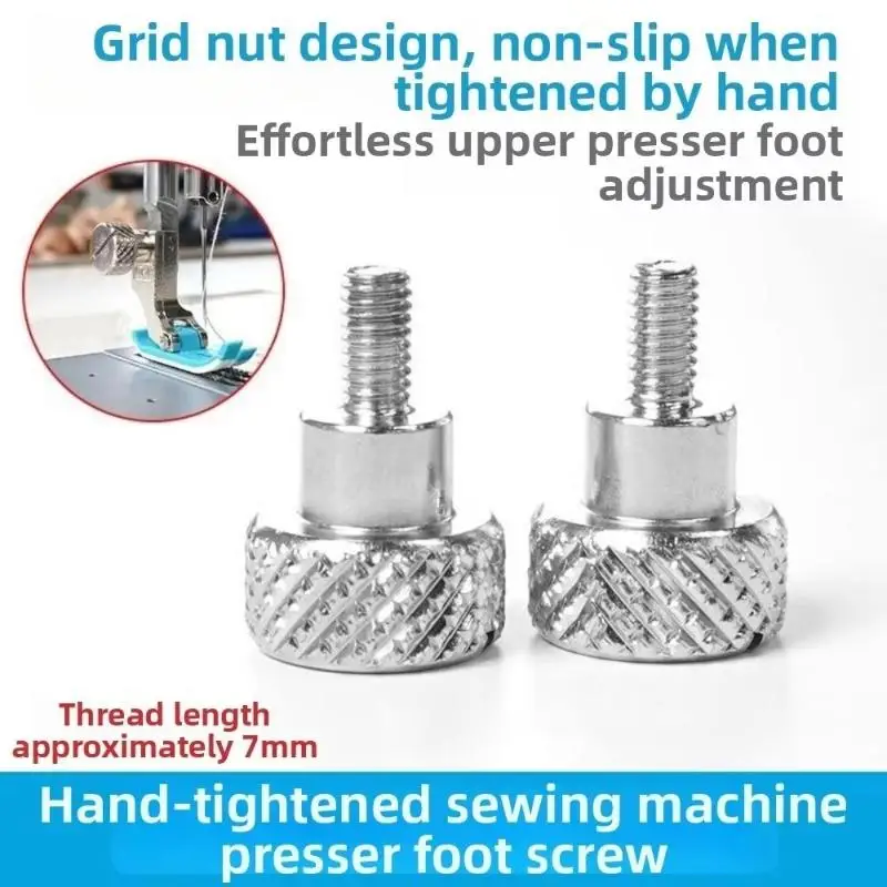 2Pcs Quick Hand-Tightening Presser Foot Screw For Computerized Flat Sewing Machines And Old-Style Pedal Sewing Machines