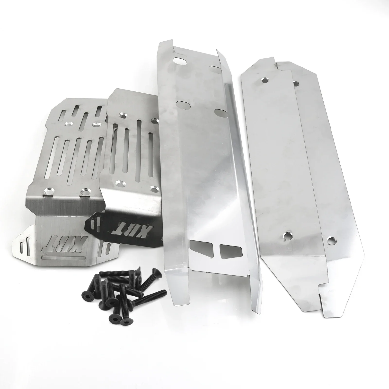 Rvs Voor en Achter Chassis Armor Skid Plate Protector voor 1/6 Traxxas XRT RC Truck Auto Upgrade Onderdelen