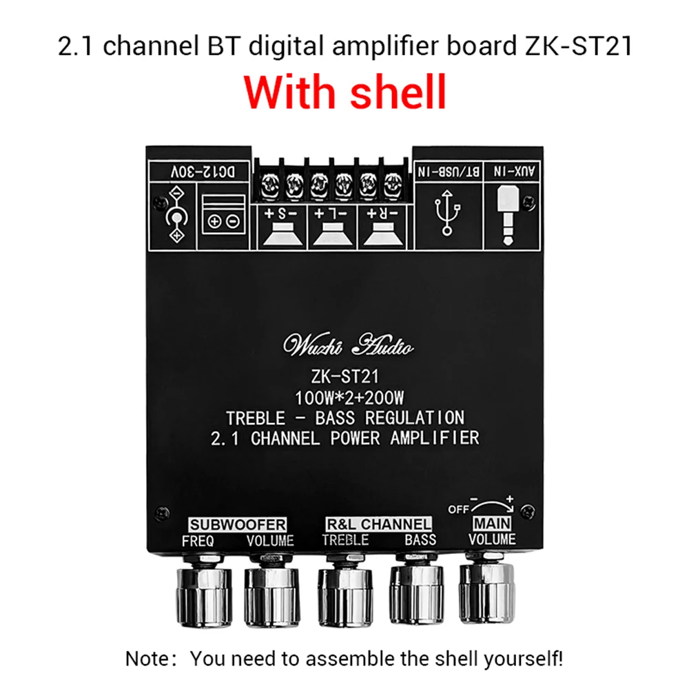 ZK-ST21 2.1 kanal Bluetooth amplifikatör kurulu 100w + 100w + 200w