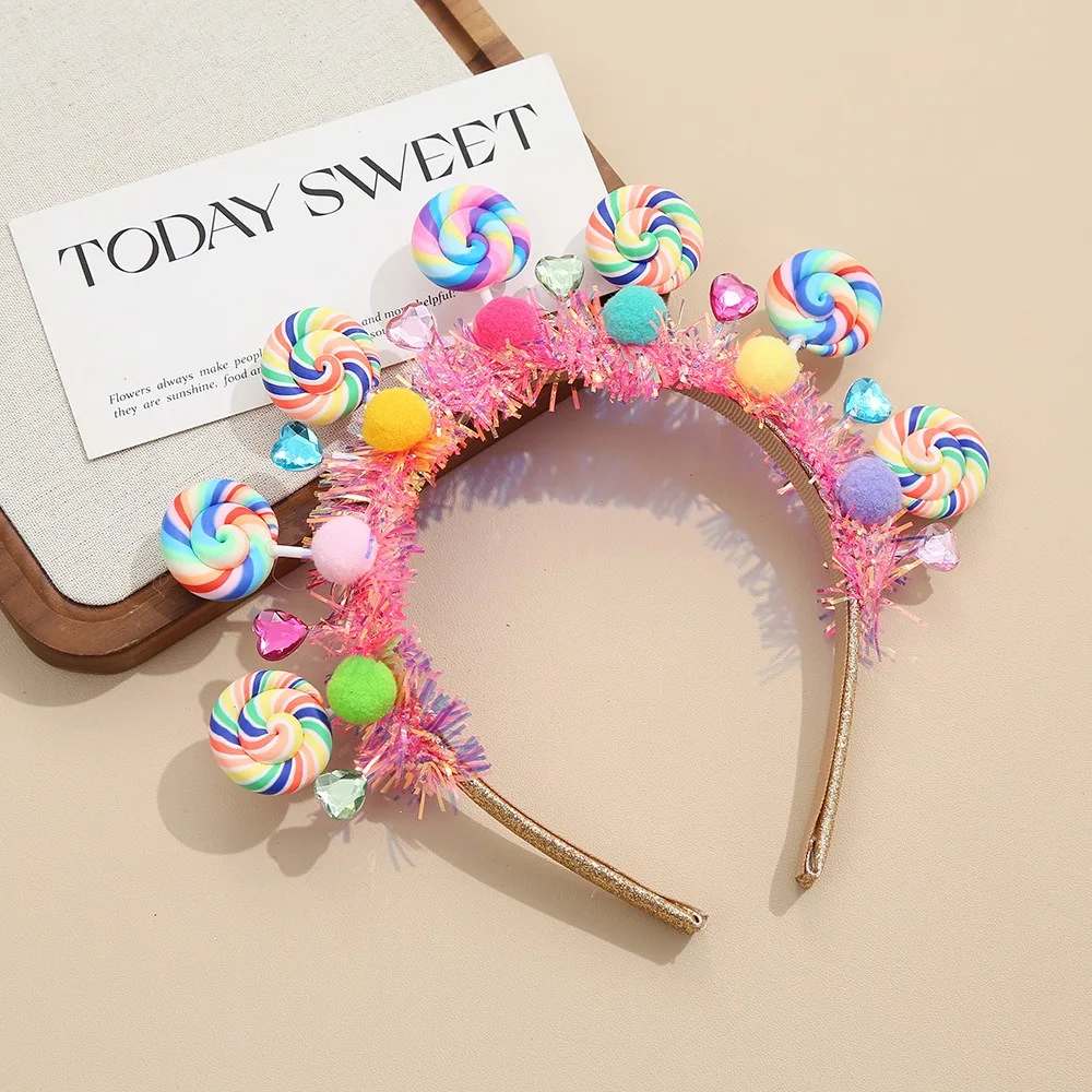 جديد الكرتون مصاصة هيرباند الوردي عيد الميلاد كاندي هيرباند الحلو الأميرة عقال بالجملة #4