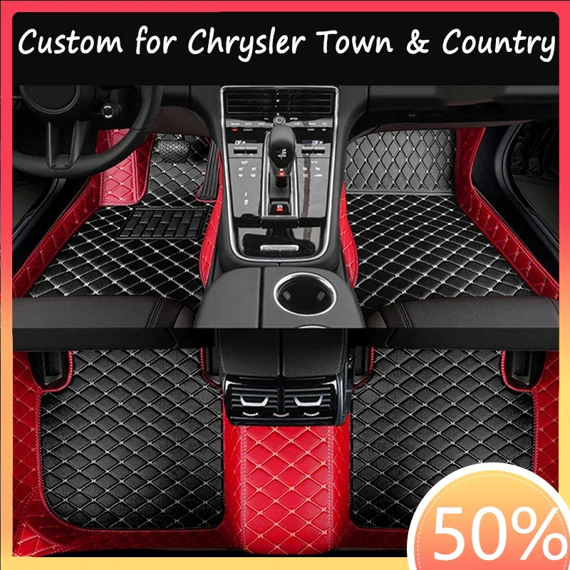 Car Floor Mat For Chrysler Town & Country 7 Seat 2013~2016 Waterproof Protection Pad Carro Rear Trunk Floor Mat Car Accessories