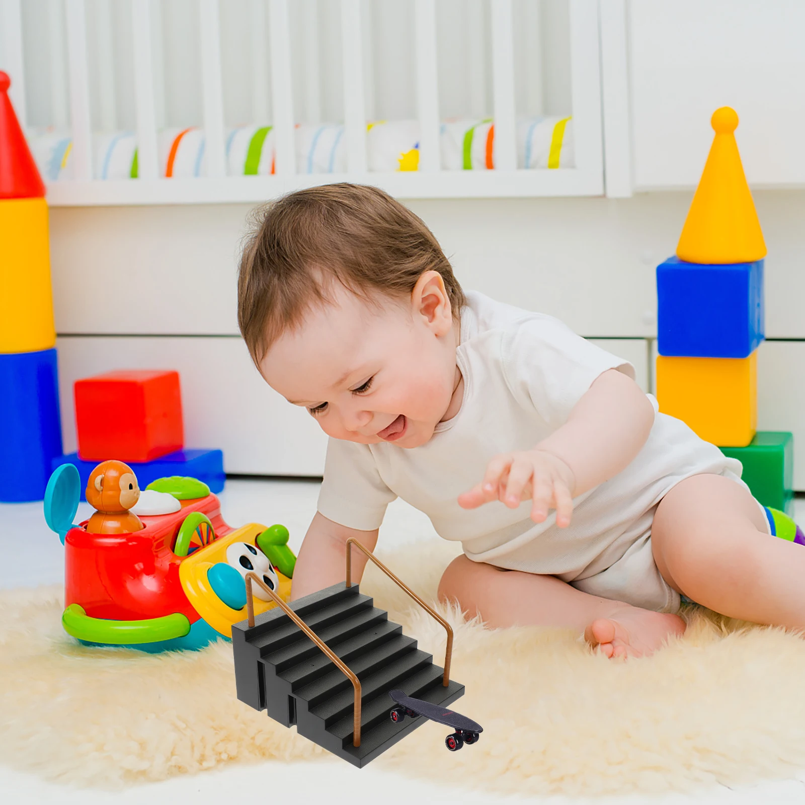 1個入りフィンガーボードランプキットミニ障害物コースセット、子供用パークランプ、子供用パーク、フィンガースポーツエクササイズゲーム、スケートボードパーク