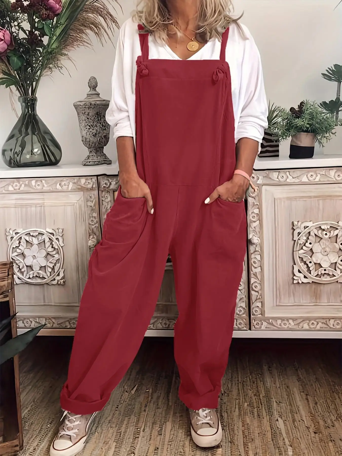 Plus Size 1xl- Solid Color Jumpsuit - Image 5