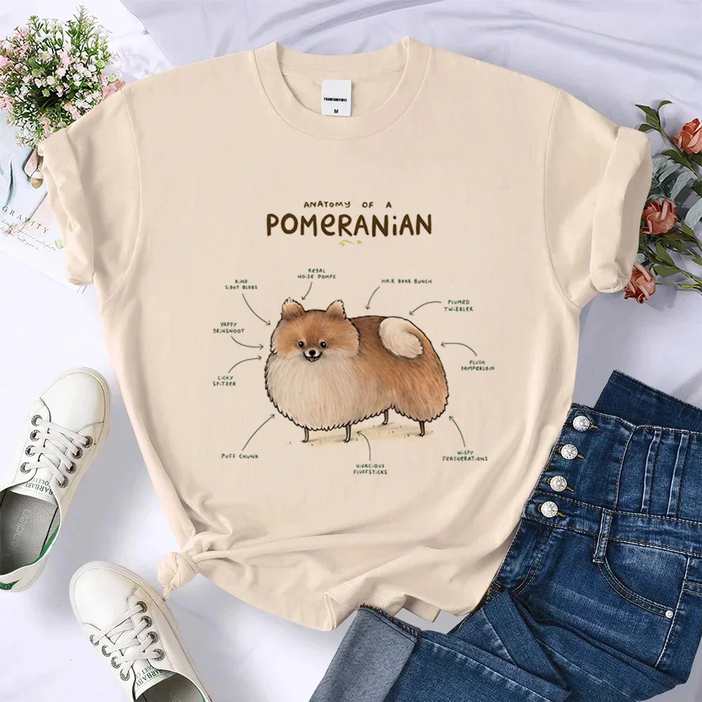 

Pomeranian t-shirts women manga graphic Tee girl Japanese y2k clothes