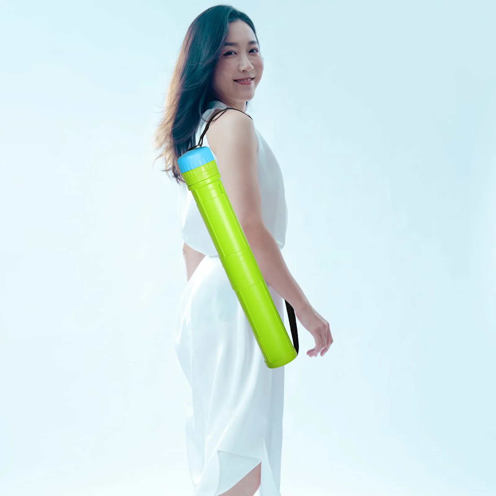 Rotating Extendable Poster Tube 42-76cm Two-Section Telescoping Document Carrying Case Art Storage Tube Poster Carrying Case