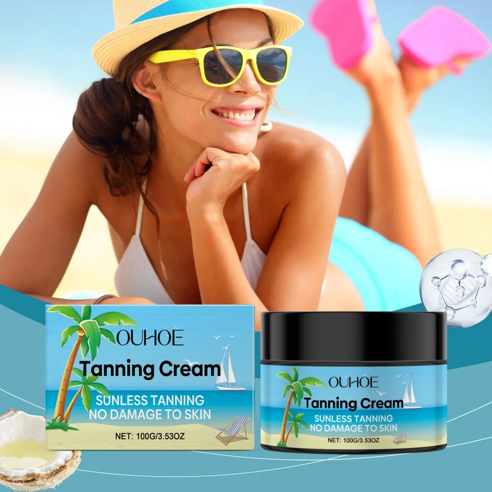 

Self tanning cream accelerates dark bronze brown summer seaside sunbathing without solar radiation tanning moisturizing lotion
