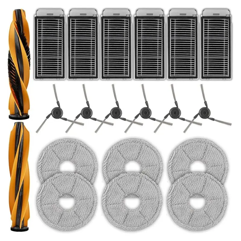 YANA35R V70 Ultra Replacement Parts Vacuum Cleaner Brushes Includes Roller Brushes Mop Pads, HEPA Filters & Side Brushes