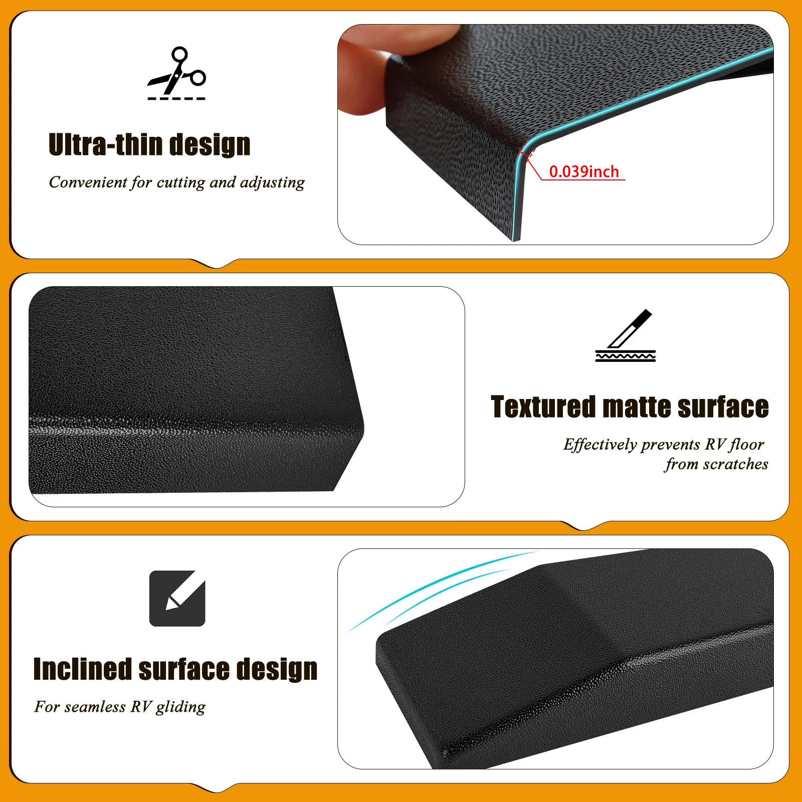 2 Pcs RV Slide Out Ski Set Slide Out Stabilizers Corner Edge Protector Prevents Floors from Being Scratched and Scuffed