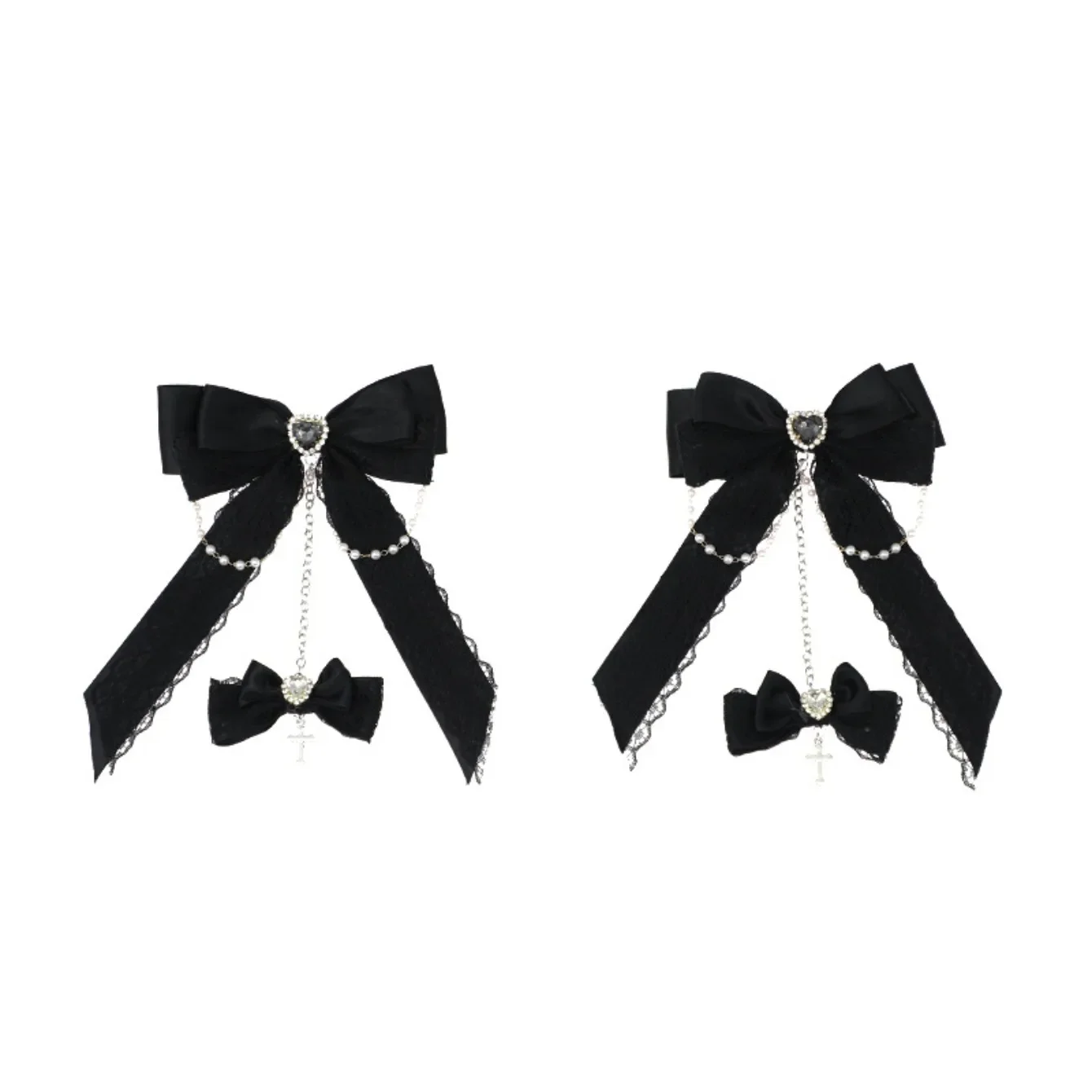 القوطية ثقافة فرعية مقوس دانتيل مشبك شعر لطيف سلسلة حجر الراين إكسسوار للشعر حلوة كول E فتاة الزي الديكور