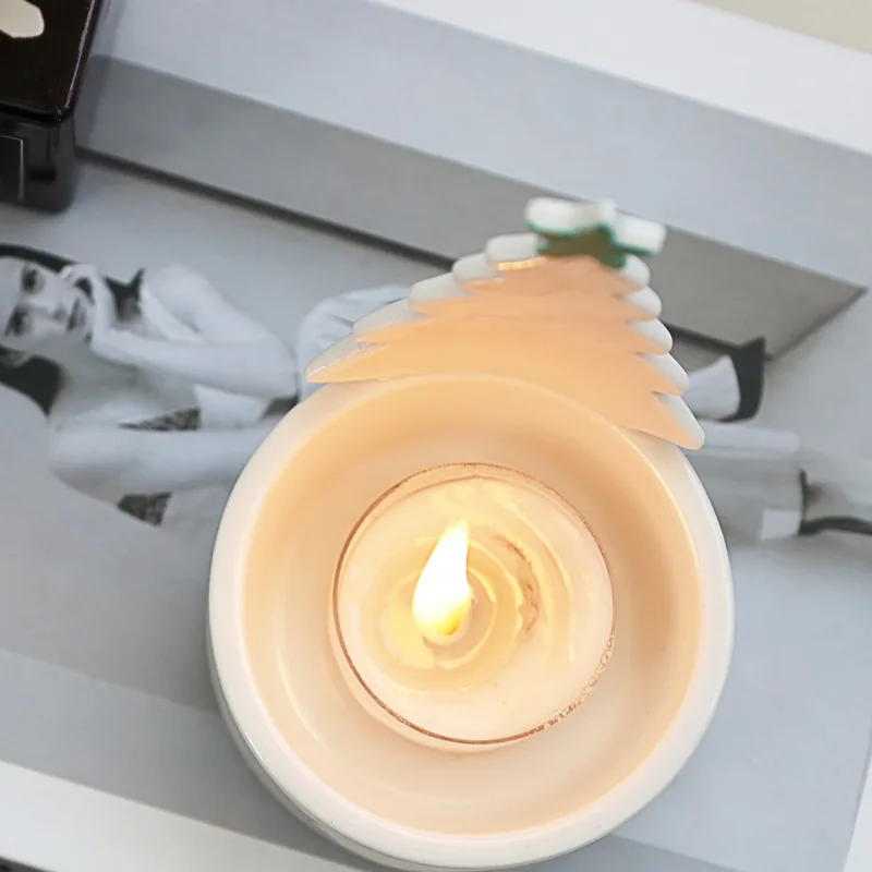 

Ceramic Christmas Green Decorations Candlestick Fragrance Home Decoration Candle Holder Nordic Living Room Decor Candles Holders