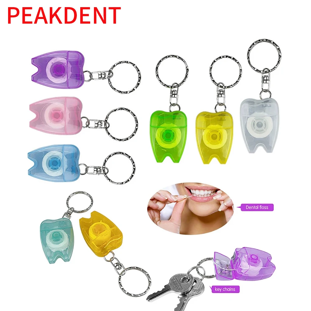 50-100pcs-cleaning-dental-floss-mini-tooth-shaped-key-chain-flat-line-design-floss-roll-cleaning-oral-care-tooth-cleaner