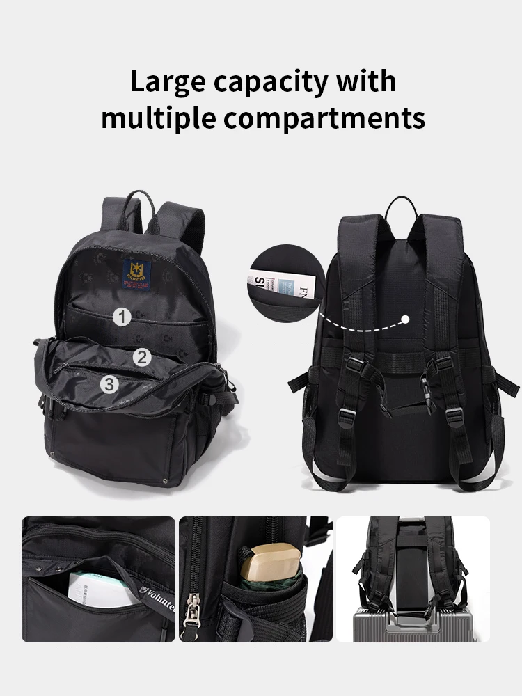 VOLUNTEER 29L Outdoor Hiking Travel Backpack Men Waterproof Lightweight Large Capacity Multi-pocket School Backpacks Man 1886-10