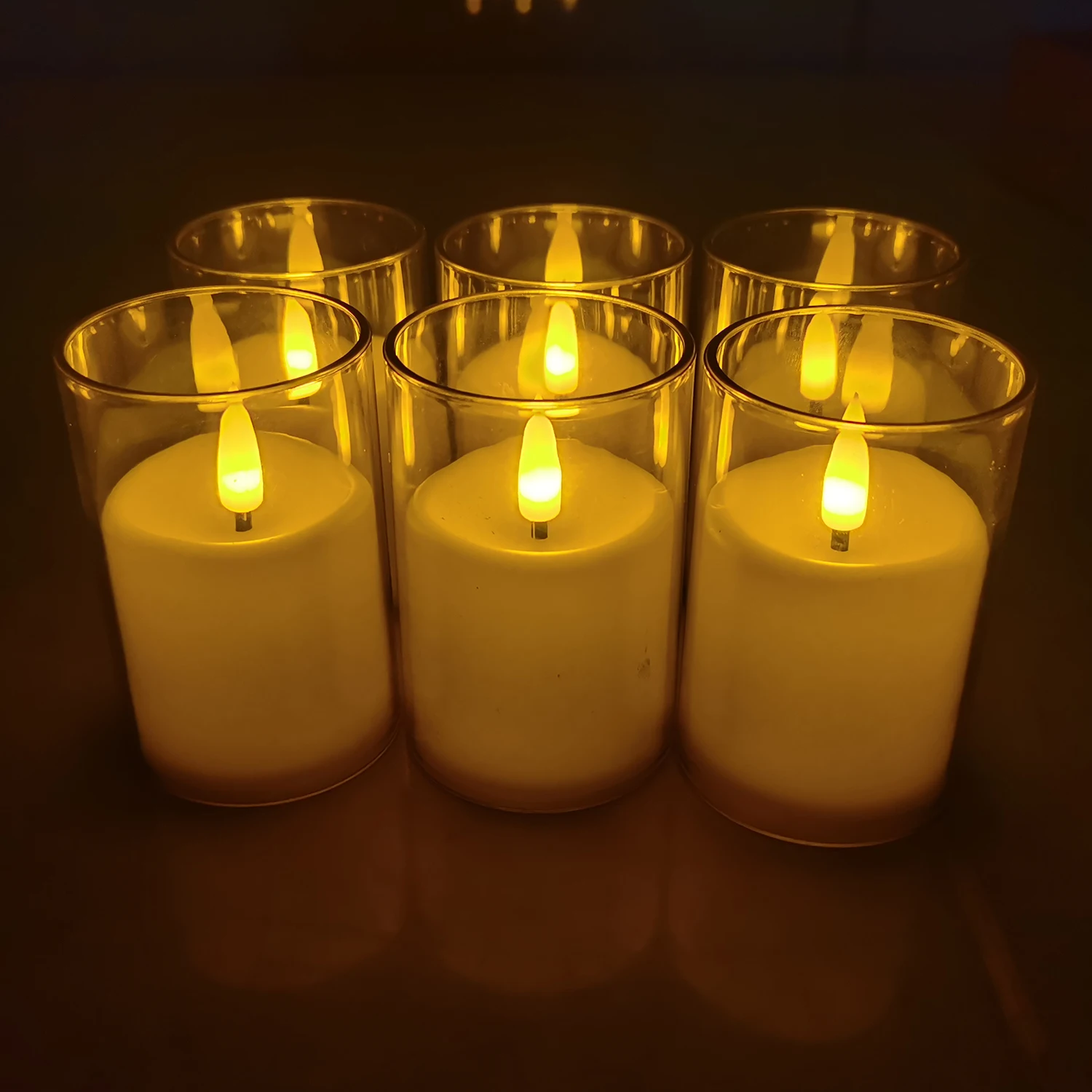 6 шт. беспламенные светодиодные свечи креативные желаемые светодиодные чайные лампы теплый белый Хэллоуин свадебные рождественские украшения свечи