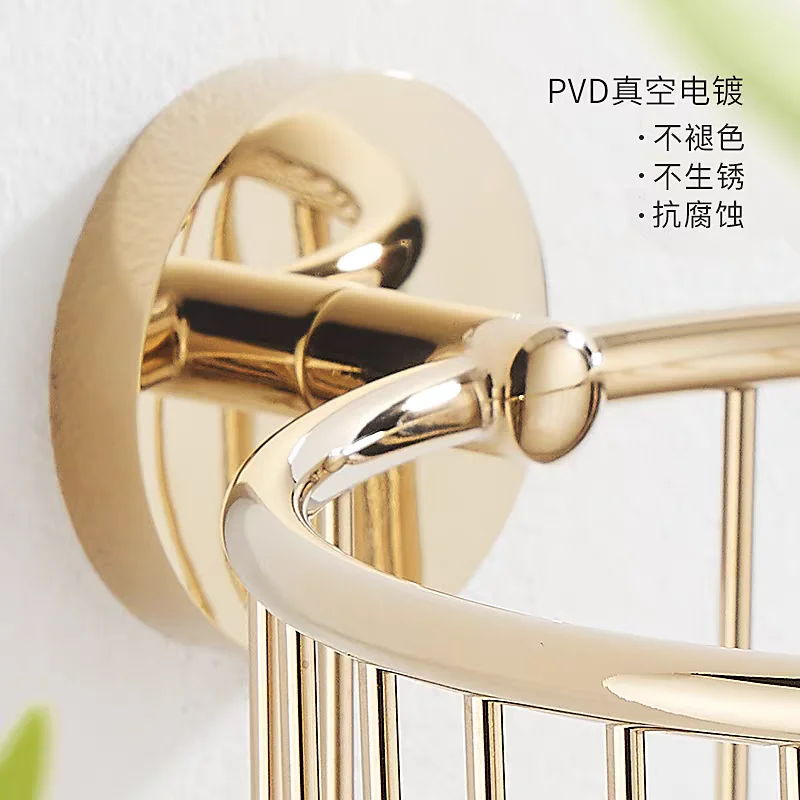 Waterproof Wall Mount Toilet Paper Holder Brass Shelf Toilet Roll Tissue Paper Storage Rack Storage Basket Rack Bathroom