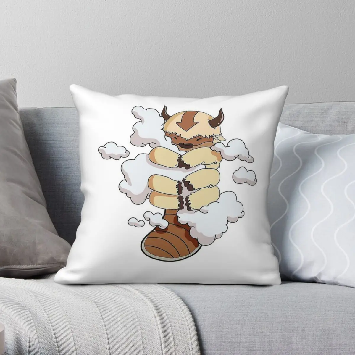 

Avatar Appa With Clouds Square Pillowcase Polyester Printed Zip Decor Sofa Seater Cushion Case