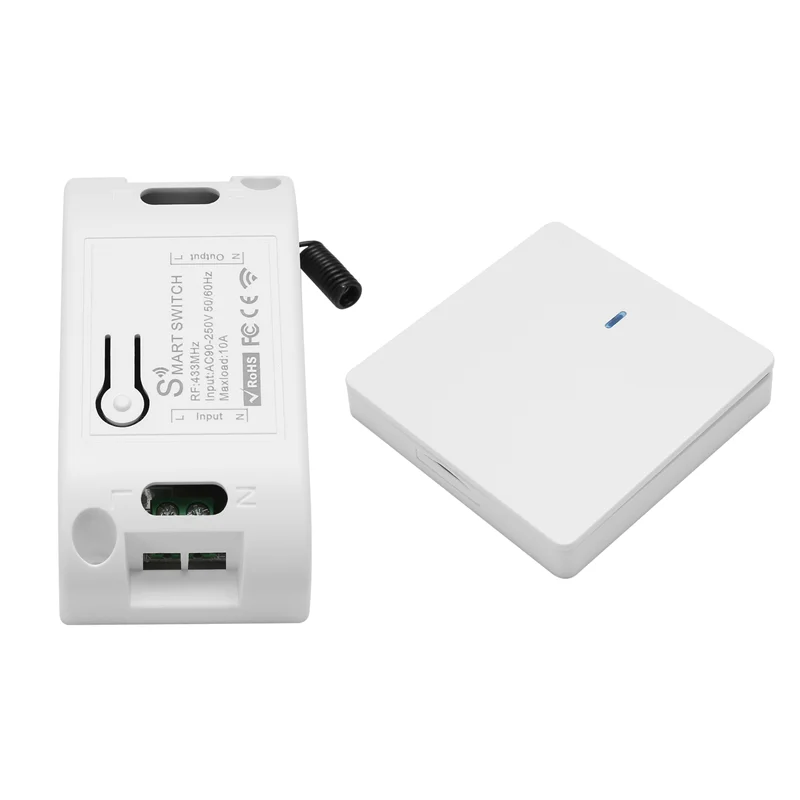 AC56-Wireless Smart Light Switch RF 433Mhz Lighting Control Intelligent Switch AC 90-250V 10A Module( 1 W And 1 C)