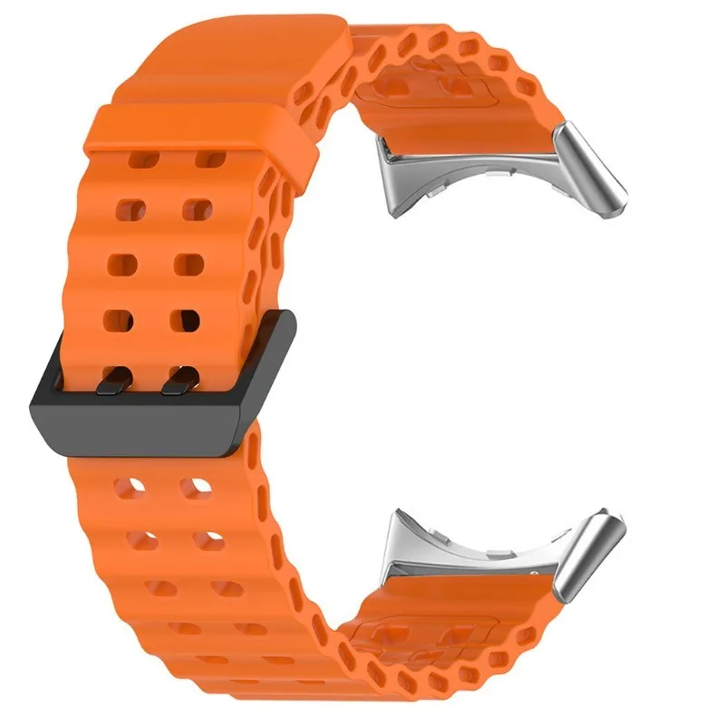 البحرية المحيط الفرقة لساعة جوجل بيكسل 4/3 45 مللي متر نغمتين ديليكون حزام لساعة بكسل 3/4 45 مللي متر تنفس الرياضة سوار #6