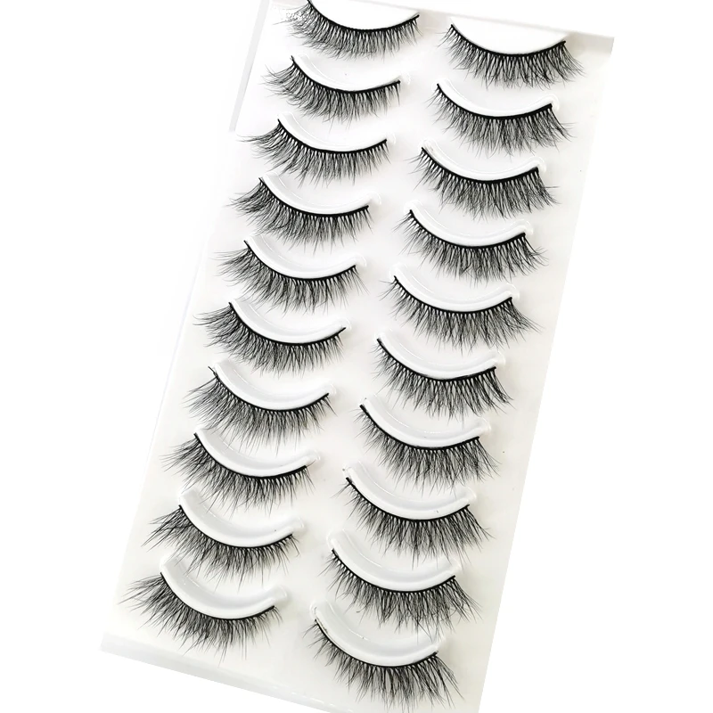 New 10 Pairs 3D Faux Mink Lashes Fluffy Soft Wispy Natural long False Eyelashes Curly lashes wholesale Reusable eye lashes