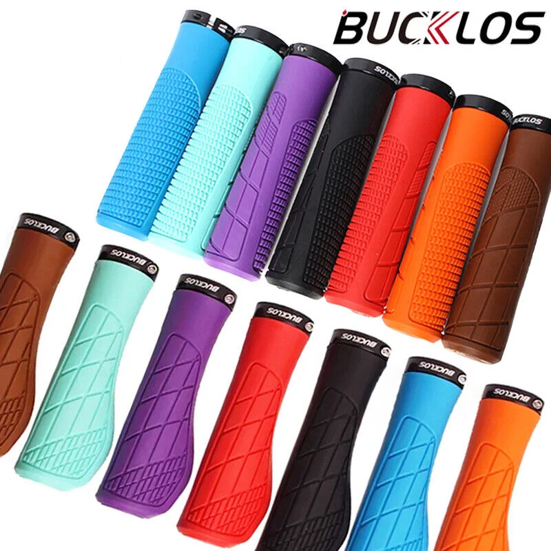 BUCKLOS MTB Handlebar Grips Ergonomic Shock-absorbing Bike Handlebar Cover Waterproof Lockable Cycling Rubber Ball Handle Grip