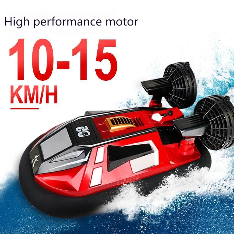 Remote Control Boat Amphibious Hovercraft Simulation High-speed Speedboat Warship Waterproof Electric Toy Birthday Gift