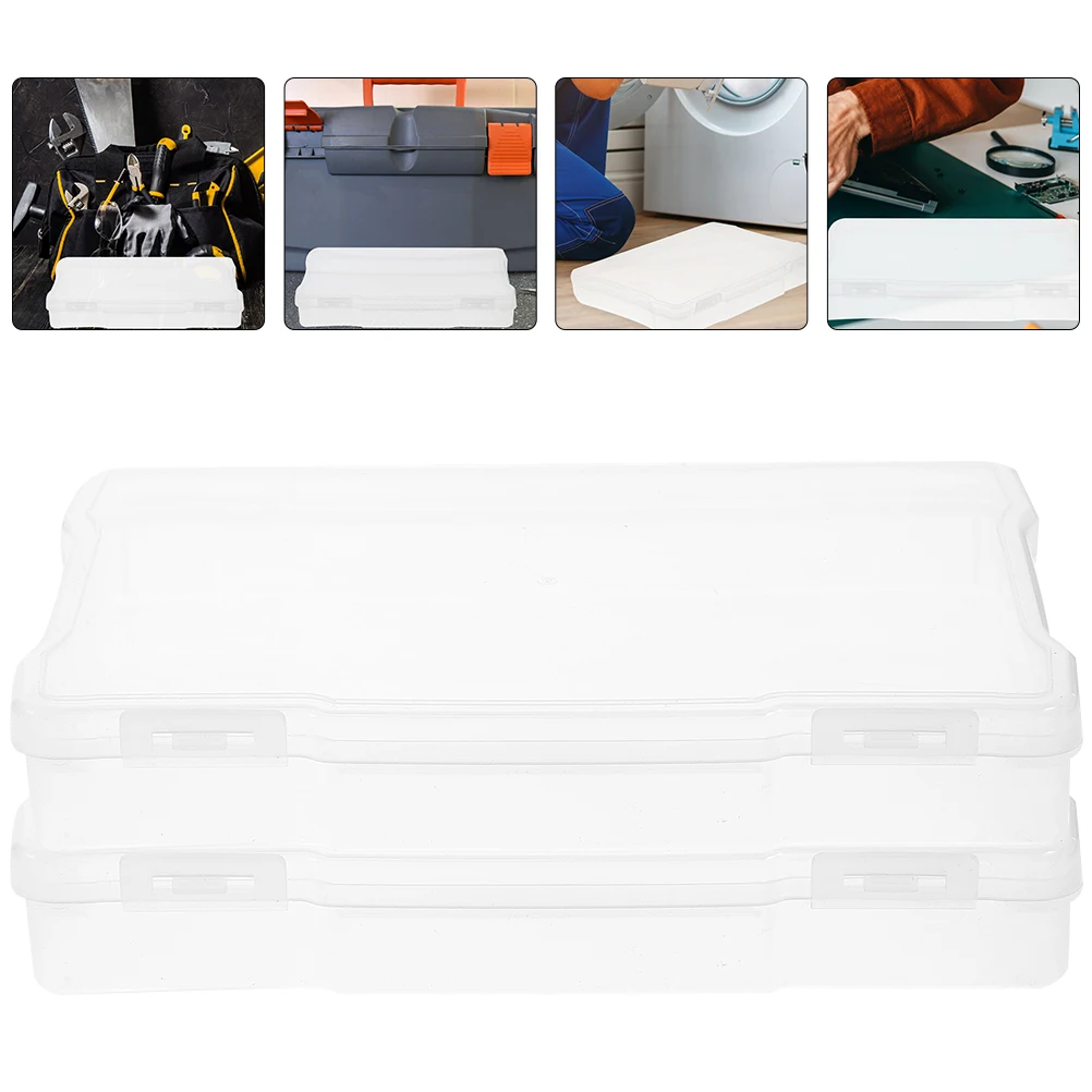 

5pcs Clear Photo Storage Boxes Lightweight Transparent Postcard Case For Cards Photos Crafts Beads Greeting Card Organizer