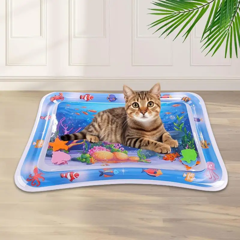 Pet Water Play Mat Thickened Mat Feel Cool Comfort Durability Inflatable Water Mat For Cat And Dog Pet Playmat Pet Accessories