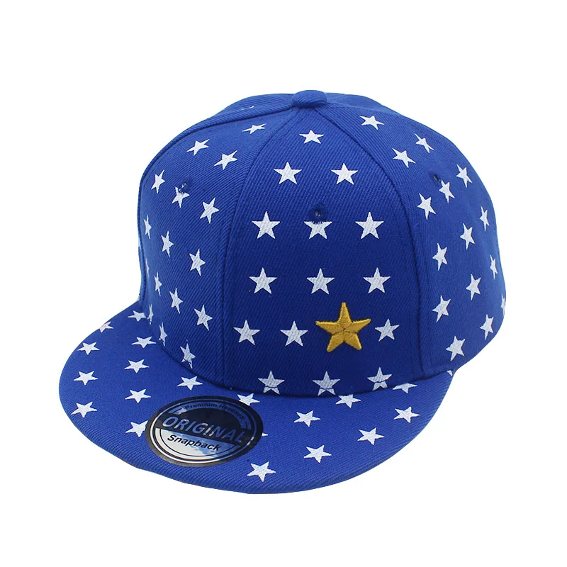 For 3-8 Ages Children Boys Girls Baseball Cap Acrylic Snapback Caps Five-pointed Star Design Hat S04X21