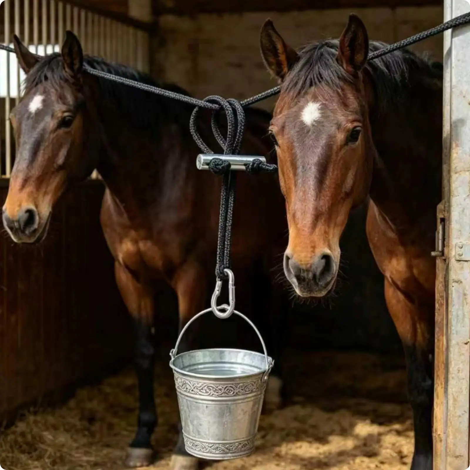 Horse Bucket Holder Heavy Duty Horse Bucket Hanger Secure Fastening Hook Strap for Barn