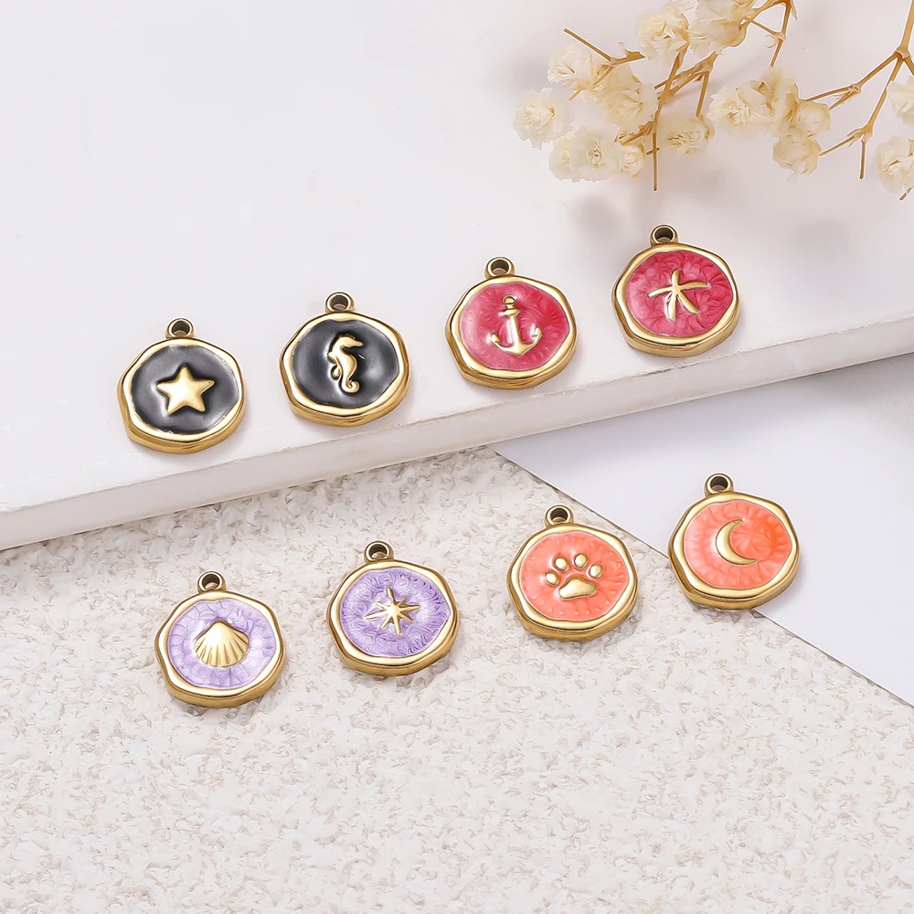 

2Pcs/Lot Stainless Steel 4 Styles Shell Anchor Fishtail Shape Pendants for DIY Earring Necklace Jewelry Making Supplies