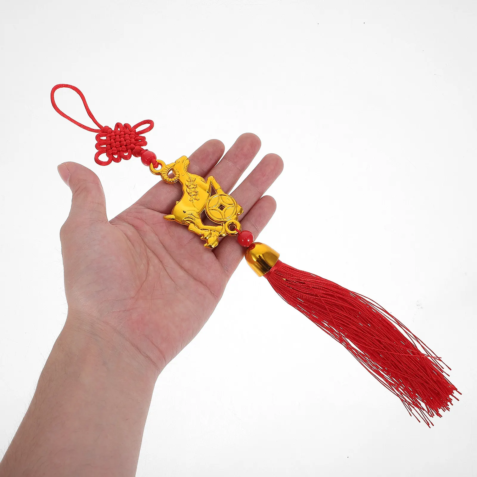 10Pcs Chinese New Year Sheep Tassel Pendants Lucky Decorations 2027 Feng Shui Charm Hanging Ornaments for Home Bonsai Lantern