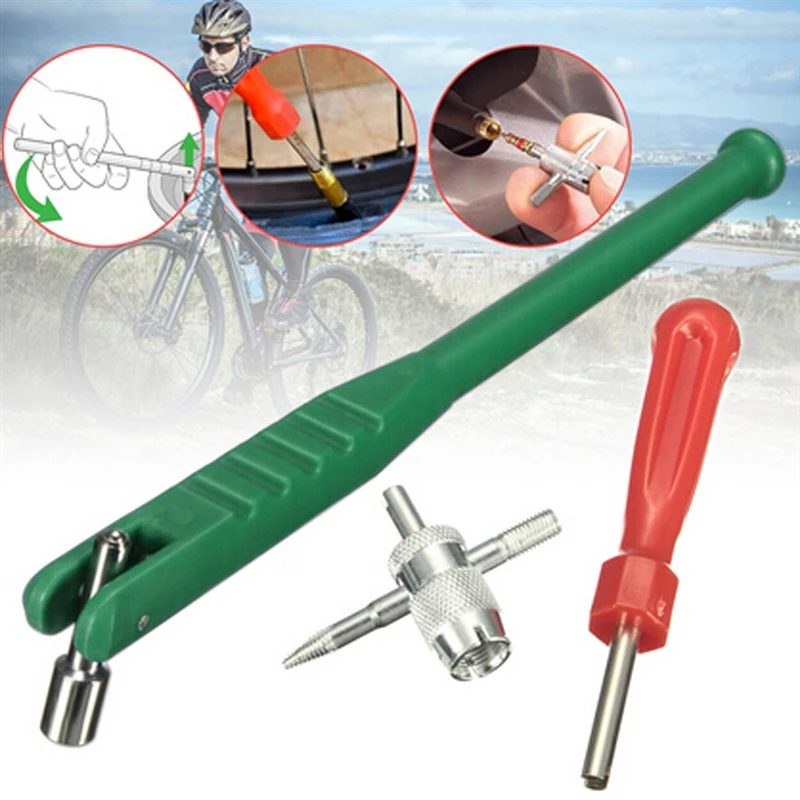 

Universal Car Tire Valve Core Removal Tool Set Tire Valve Stem Puller 4-way Tool For Motorcycle Bike Truck