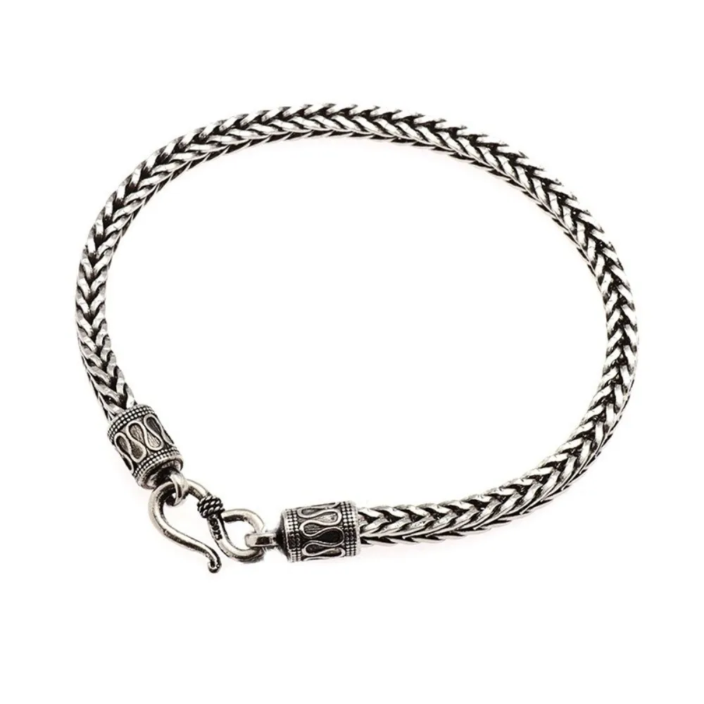 Durable Stainless Steel Woven Bracelet Braided Design Rust Resistant Chain Bracelet Punk Vintage Dragon Bone Bracelet Daily Wear