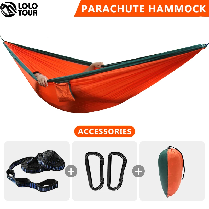 

300x200cm Large Camping Hammock Holds 700lbs 2 People Travel Hanging Sleeping Bed with Tree Straps Camping Gear for Backpacking