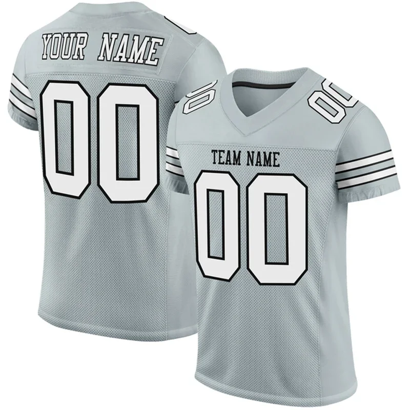 Gray Series Customized Football for Men Jersey Personlized Sew Team Football Short Sleeves Unisex Top