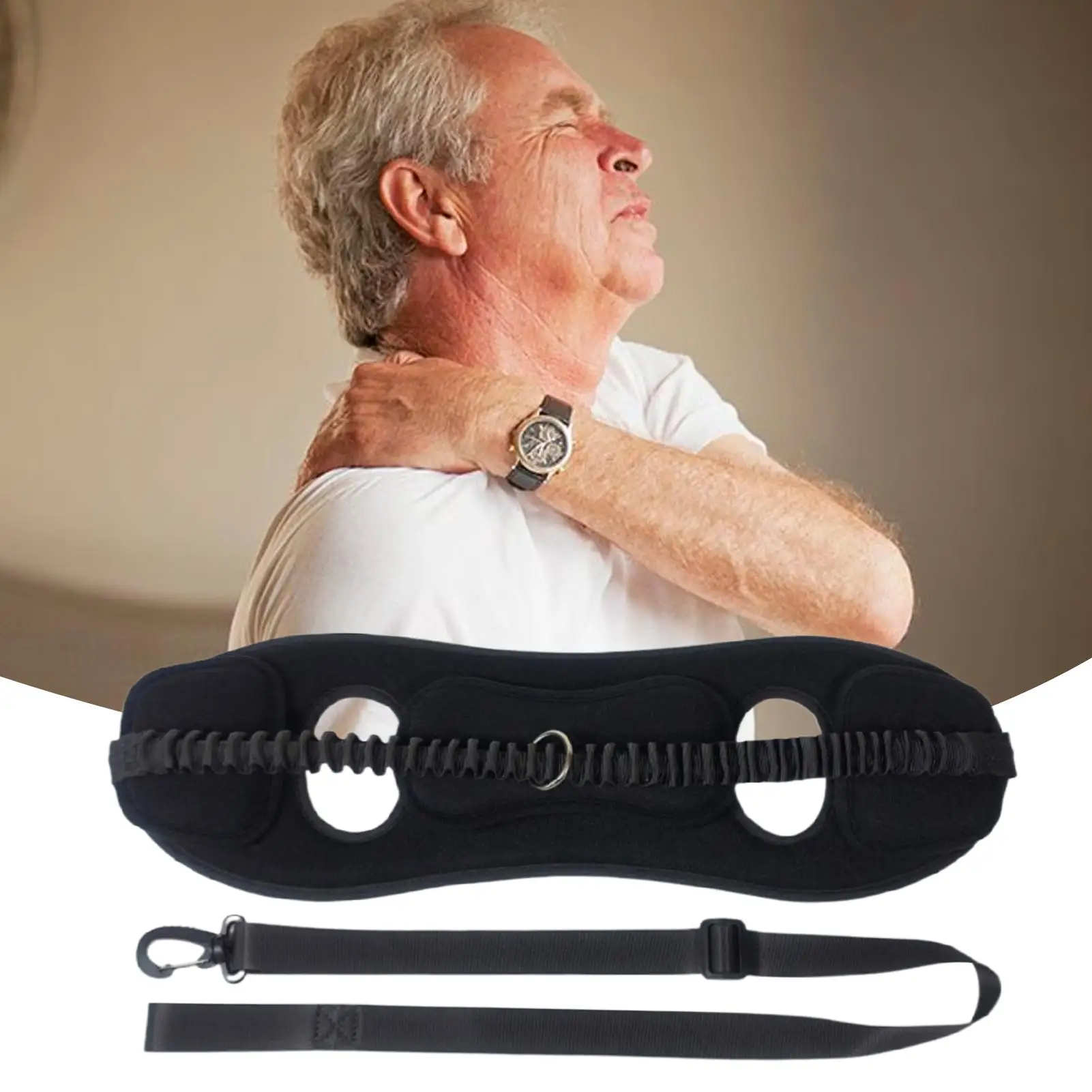 Picture 5: Cervical Traction Device Discomfort Relief Breathable Cervical Neck Traction Hammock Device for Men Women Seniors Home Travel
