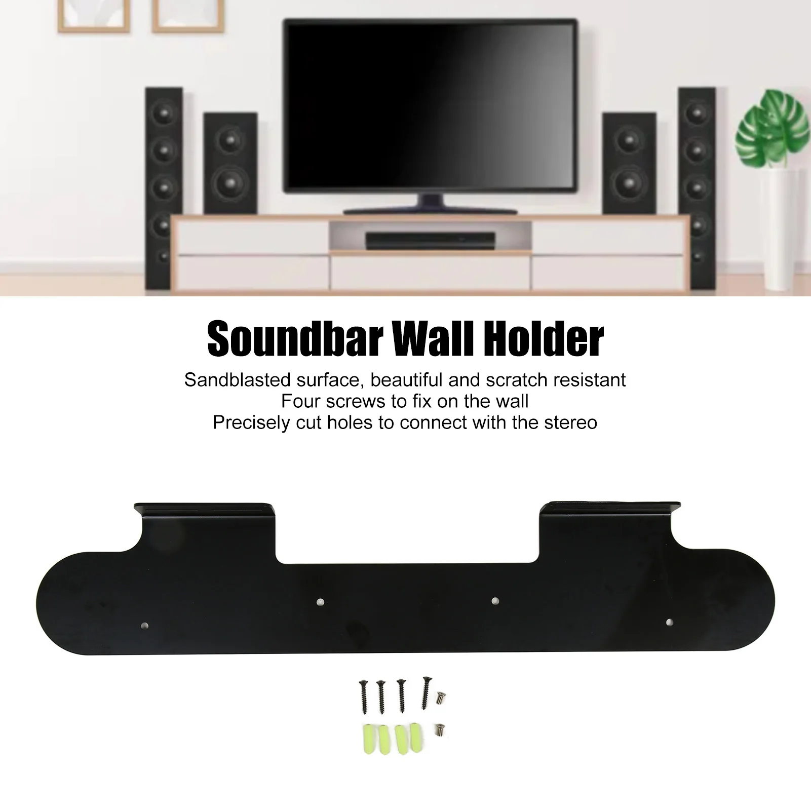 for Smart Soundbar 900 Bracket  Hole Opening Easy Installation Stable Aluminum Alloy Soundbar Wall Mount Speakers Bracket