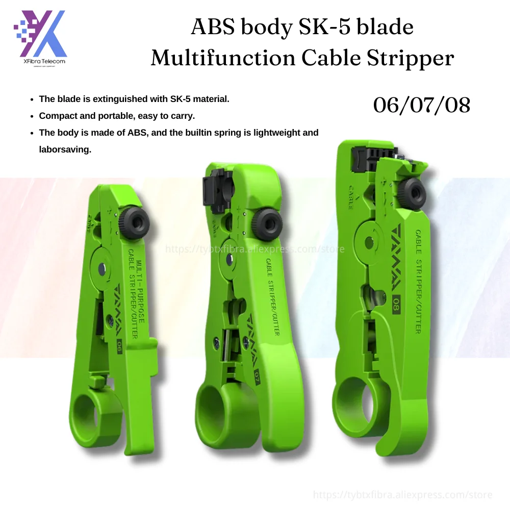 

Multi-Functional Network Cable Stripper, Stripping Tools For UTP, STP, RG59, RG6, RG7, RG11