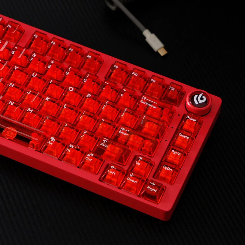 Aifei Red Transparent Mechanical Keyboard Keycap 114 Key Made Of Pc Material Factory Height Ergonomic Design Compatible 61/75/87