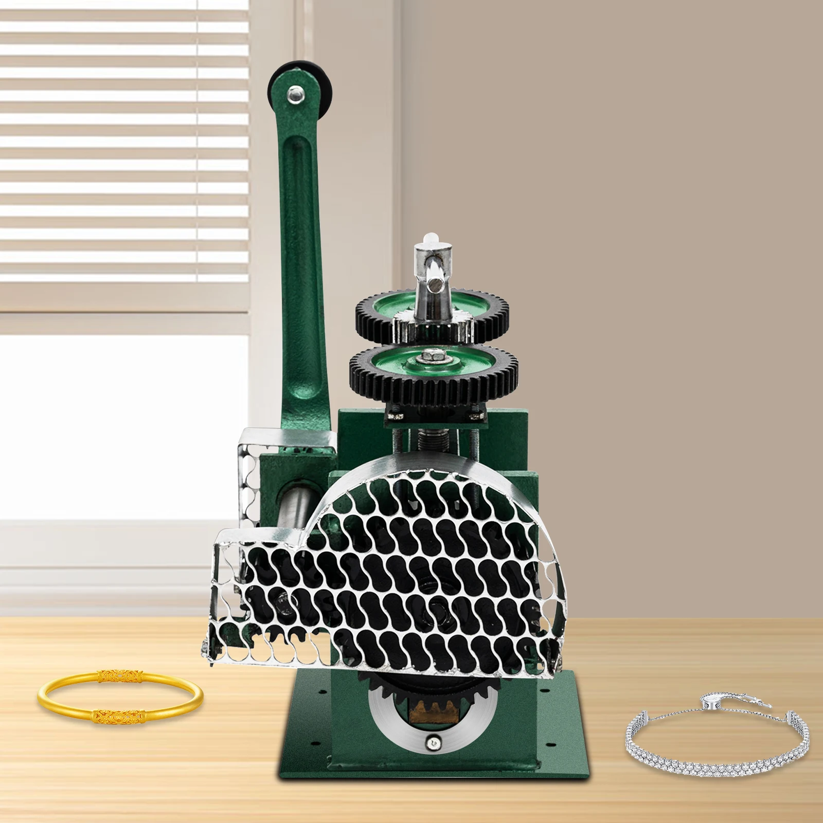 

120mm Portable Manual Three-in-one Rolling Mill Machine with Extra Long Hand Crank for Refining Gold, Silver, Copper, Aluminum