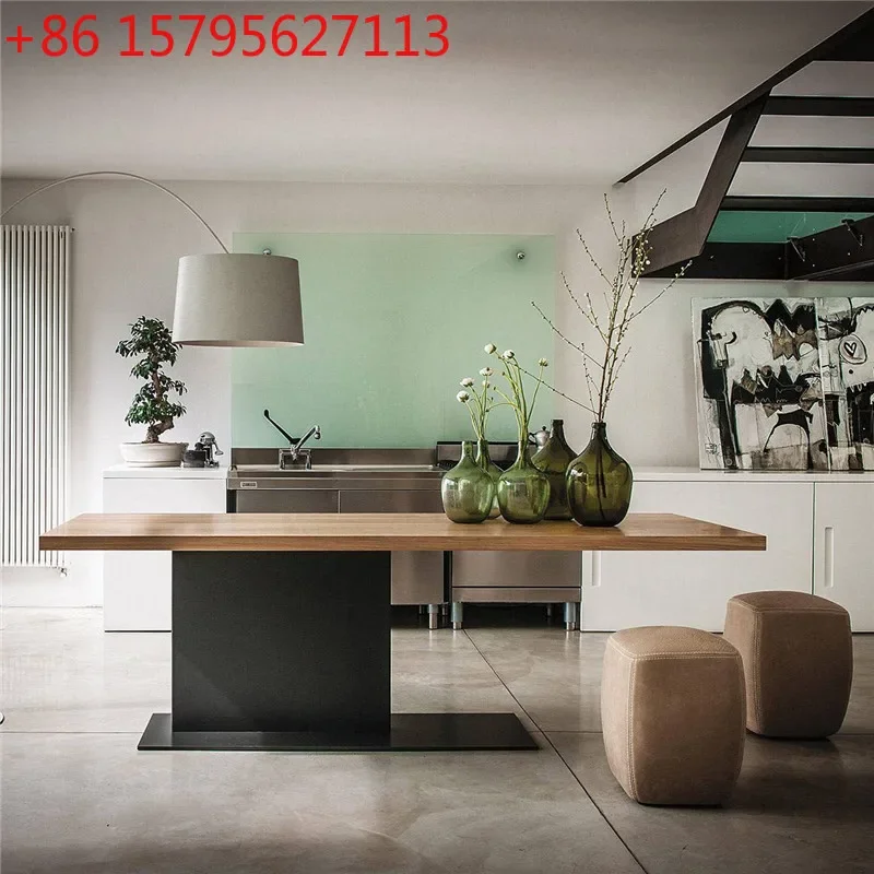 

Solid wood dining table Conference table Office computer desk