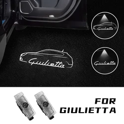 Projecteur de lumière de bienvenue de porte de voiture à LED, lampe laser pour Romeo Giulietta 2010 2011 2012 2013-2019, accessoires de voiture, 2 pièces