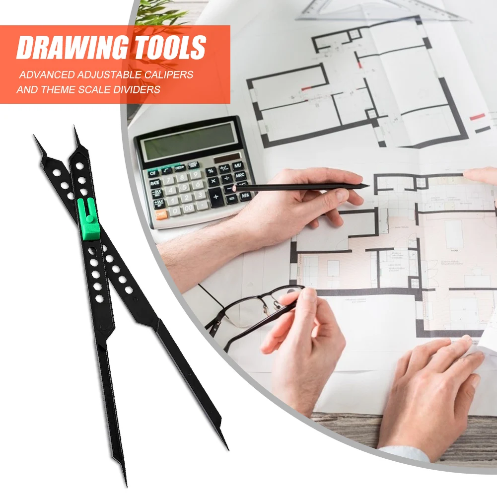 

25.4cm Proportional Scale Divider Drawing Tool for Artists Plastic Painting Teaching Tools with 3Pcs Accessories