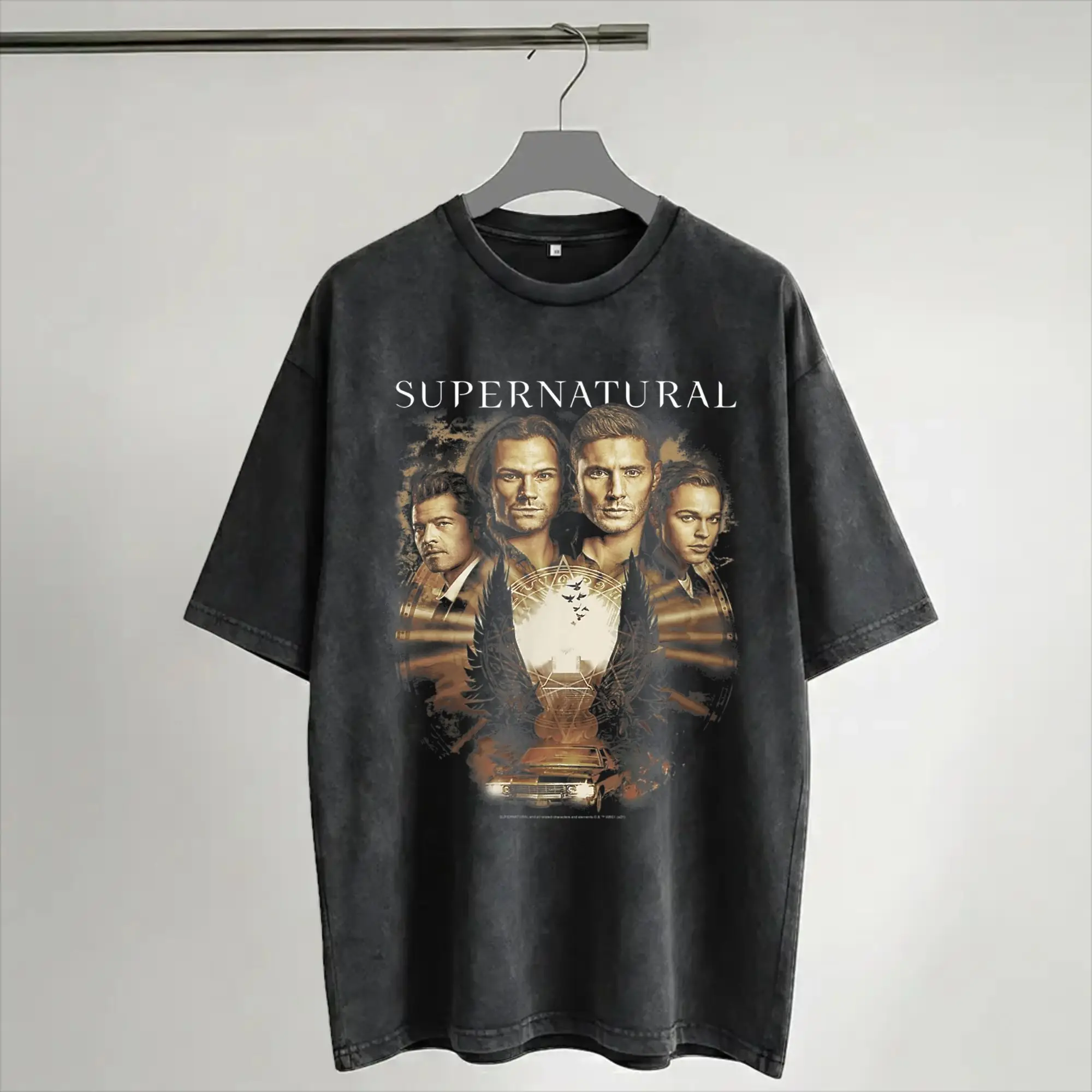 Supernatural Group  Merch Washed T Shirts Men Women Streetwear Hip Hop T-Shirt Summer  Tees Short Sleeve