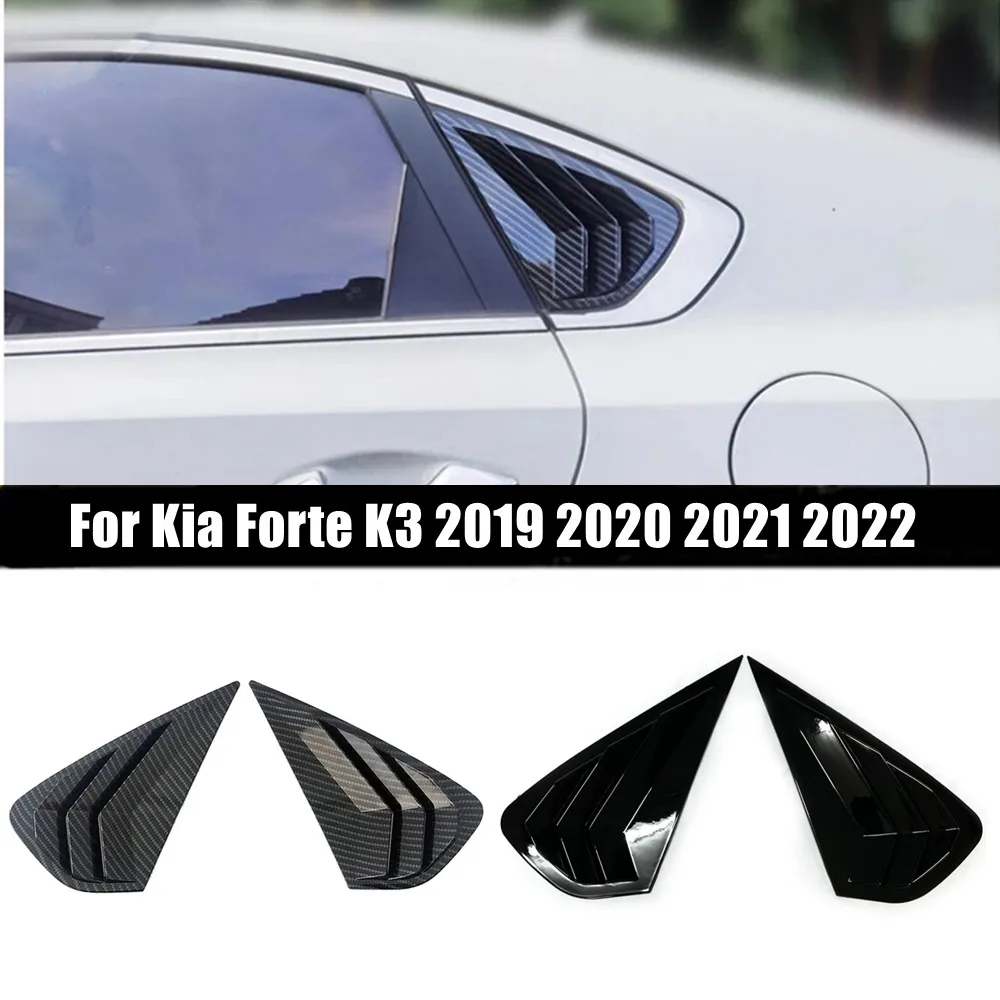 Para KIA Forte K3 2019 2020 2021 2022 ABS ventana trasera de plástico cuarto de rejilla cubierta lateral embellecedor de ventilación accesorios adhesivos para coche